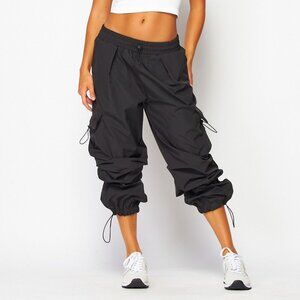 LOVE POEM Black Parachute Cargo Joggers | Street Style Utility Pants